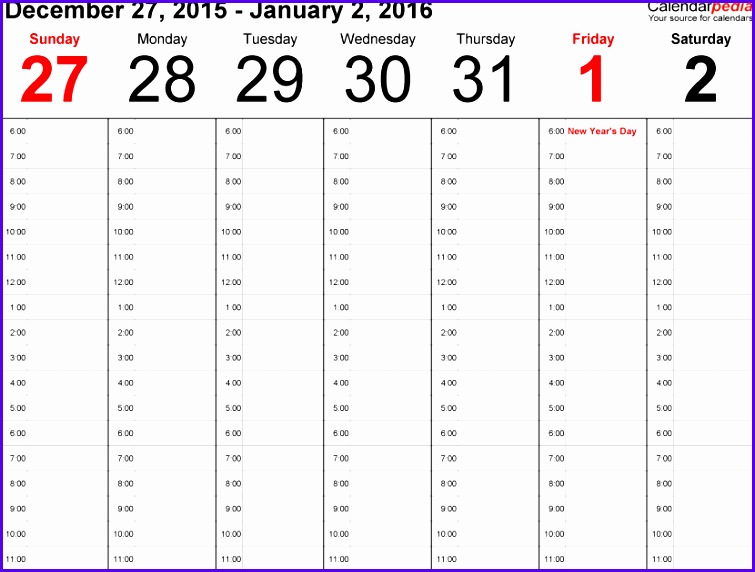 Weekly Calendar 2016 For Word 12 Free Printable Templates e Week Tem e Week Calendar Template 755572