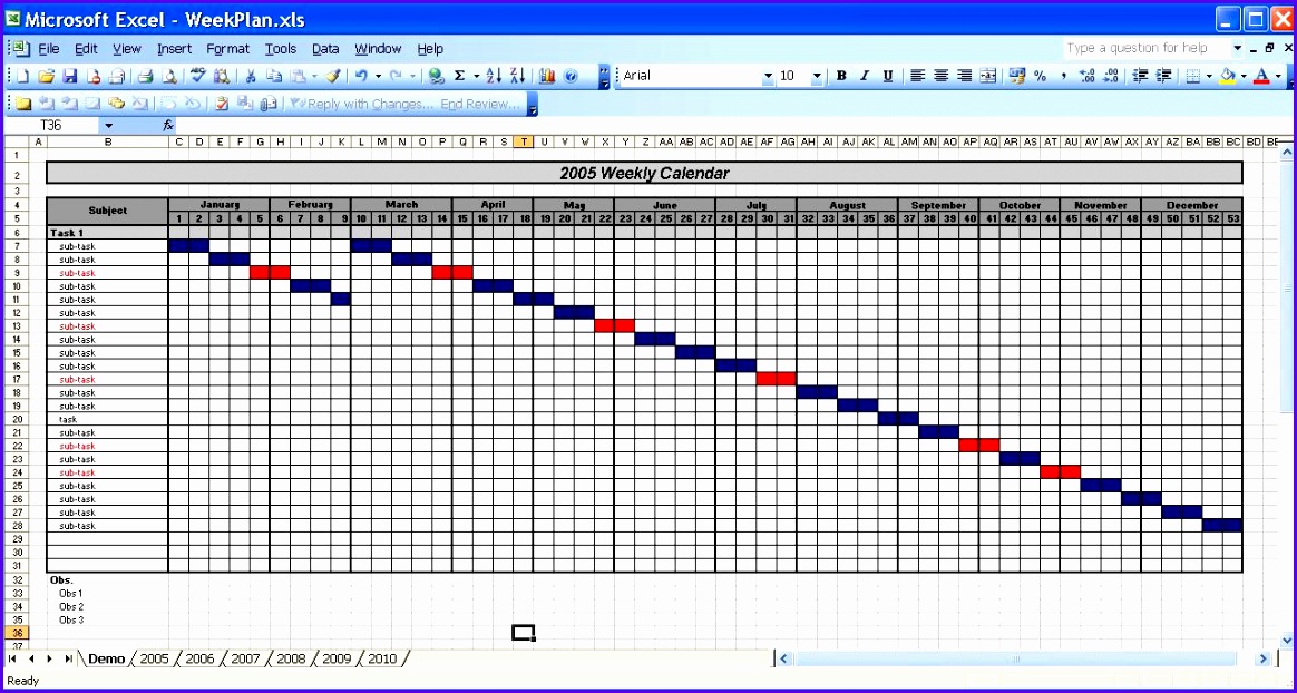 yearly excel calendar 1164622