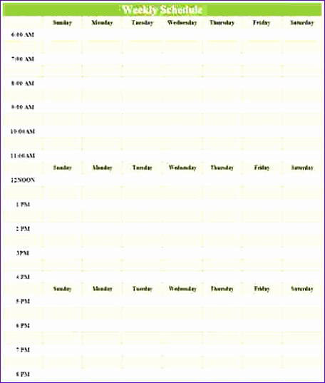 5 excel weekly schedule template 456537