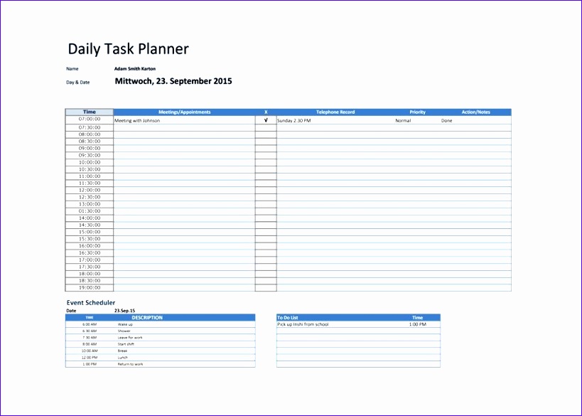 daily planner template 819585