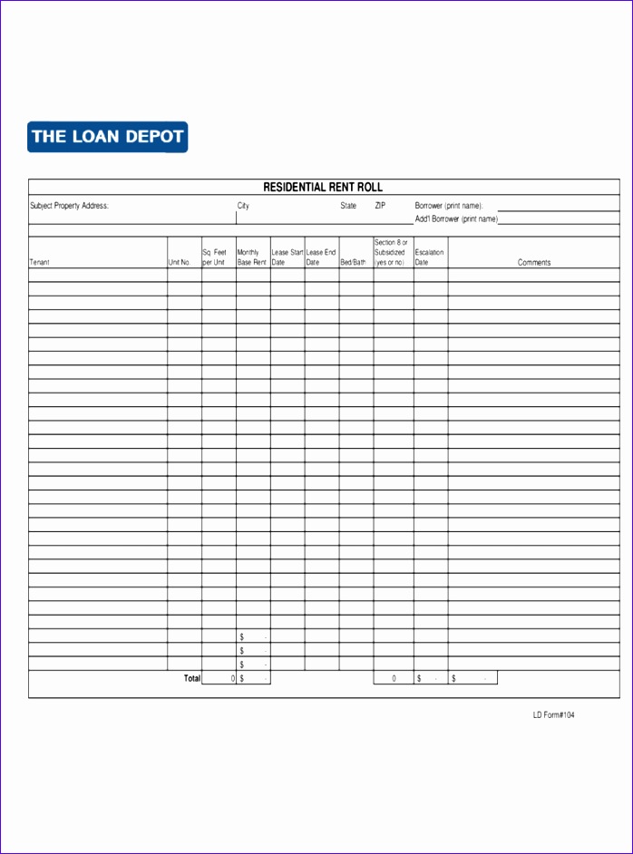 rent roll form 698942