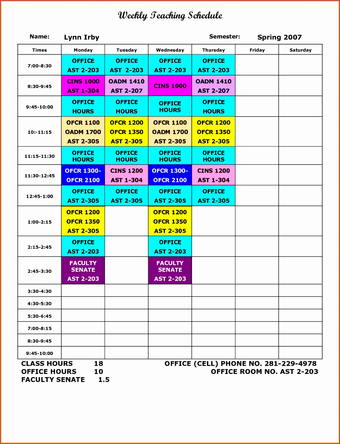 teacher schedule template 11691527