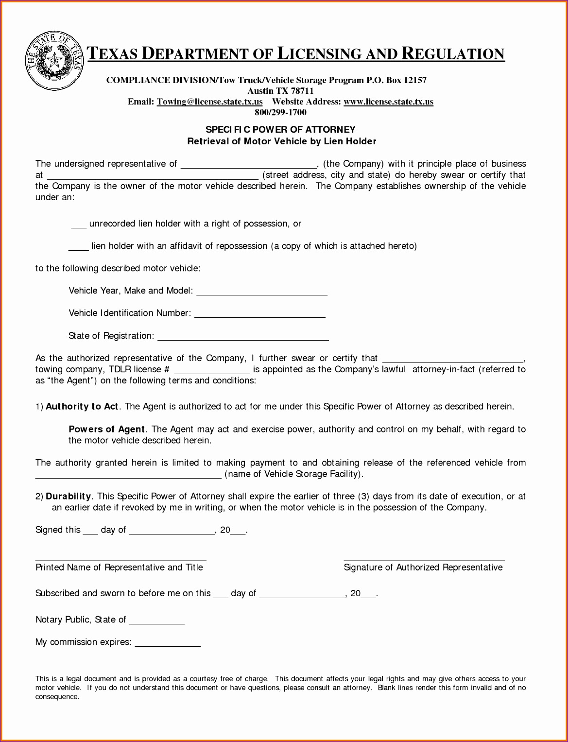 lien holder authorization letter