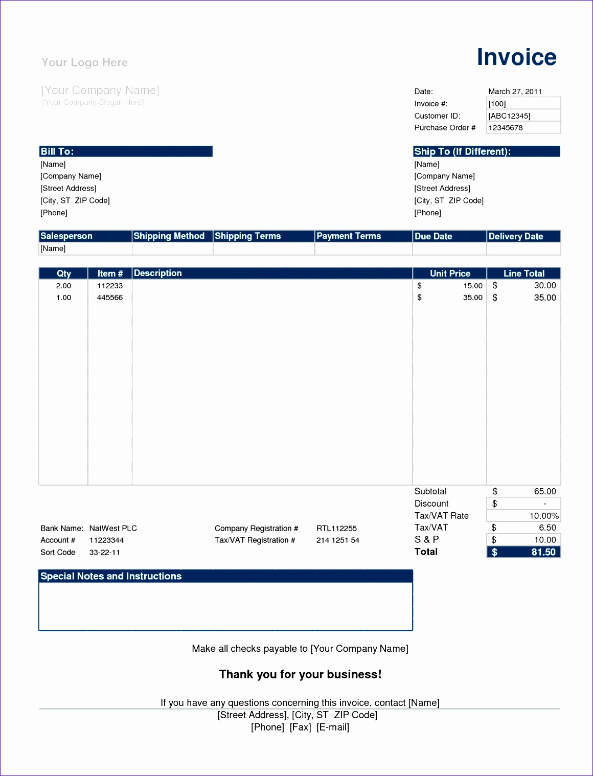 sales invoice template for excel 3 11601518