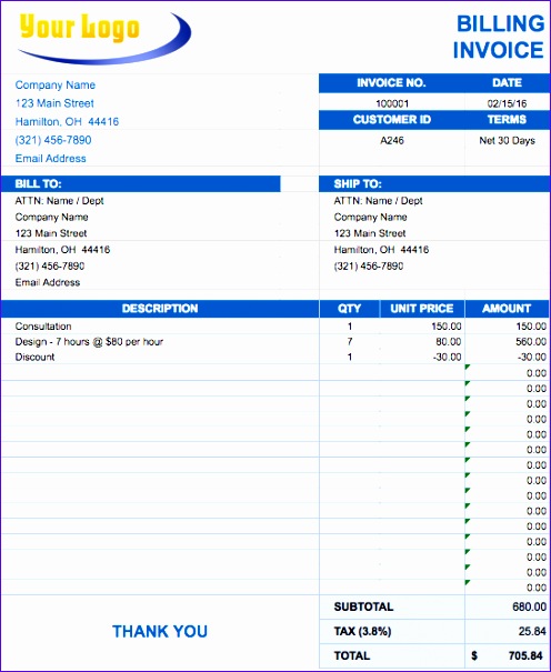 invoice templates excel 2010 2927 496605
