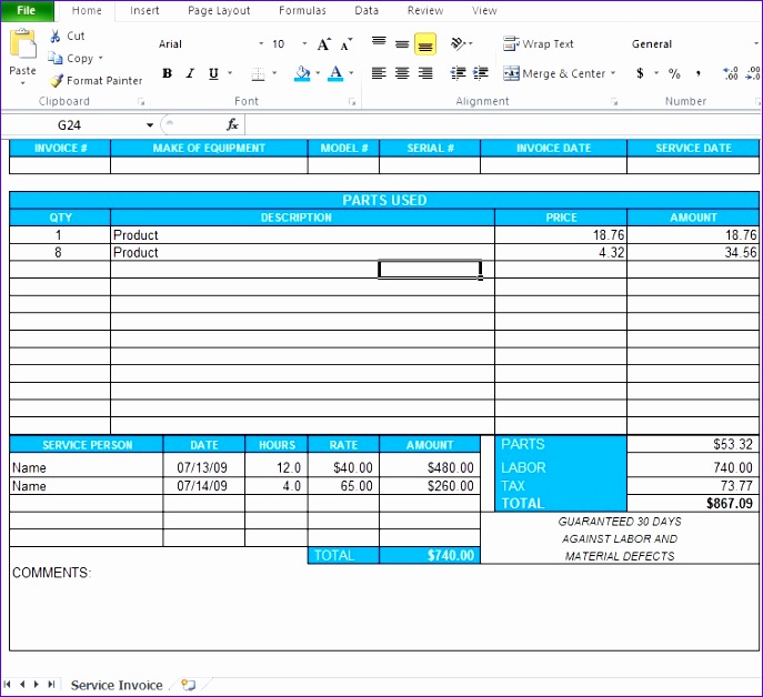 professional service invoice template excel 687628