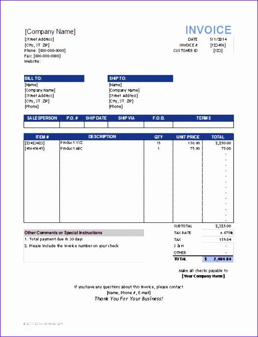 sales invoice template 525687