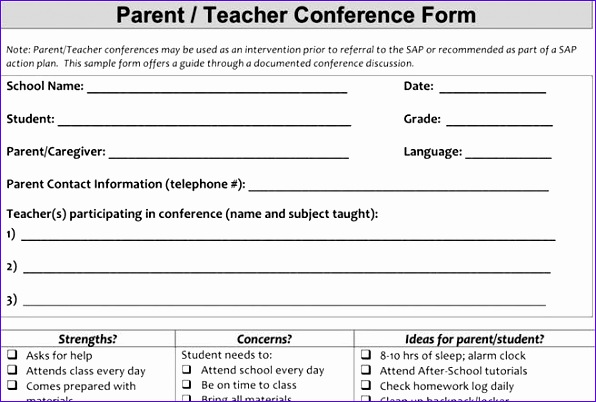 parent and teacher forms