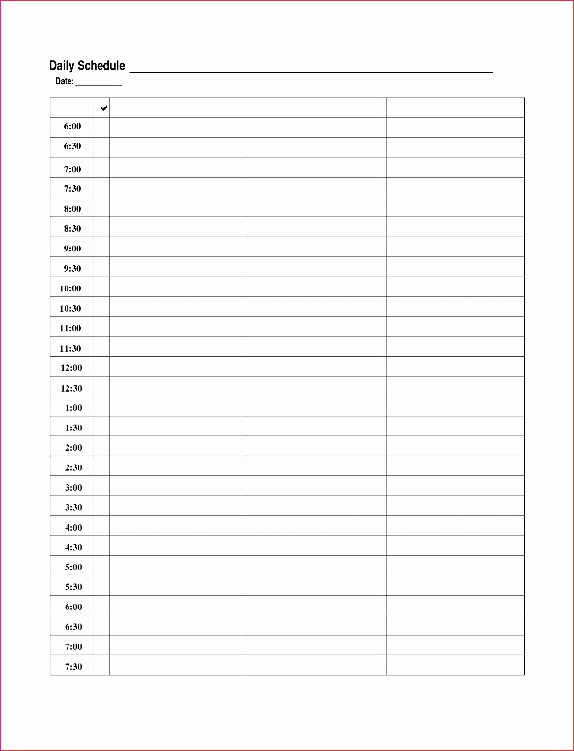 5 daily schedule template pdf 11651523
