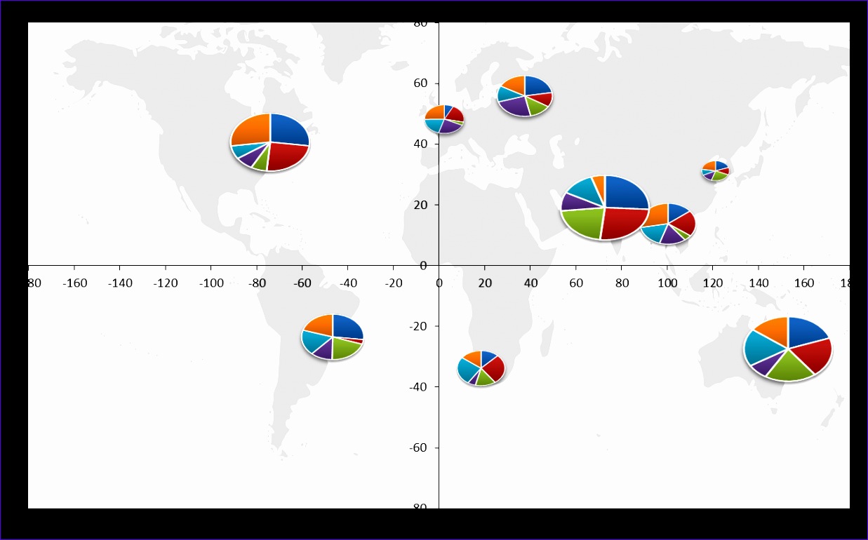 create a bubble pie chart or world map pie chart using vba and excel charts 1237770