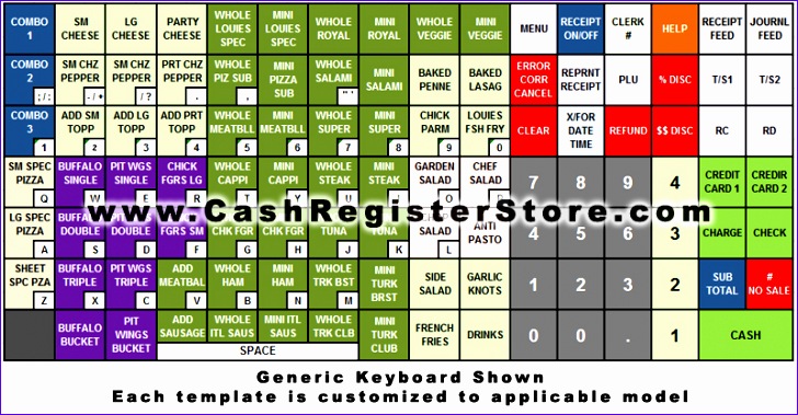 Keyboard Template for Sharp XE A206 728379