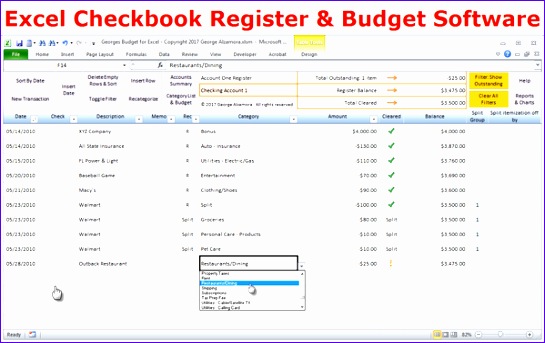 georges excel bud spreadsheet and checkbook register 545343