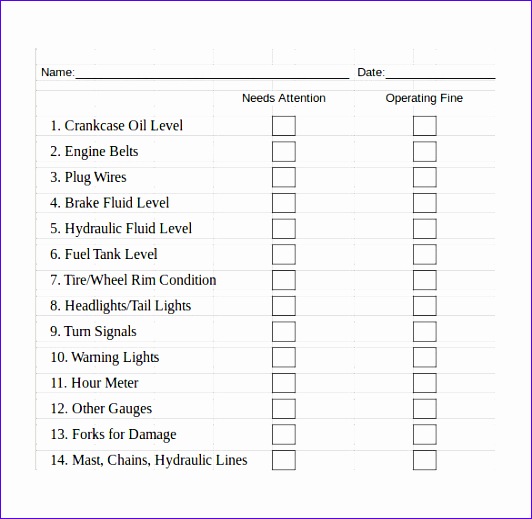 sample excel checklist template 532519