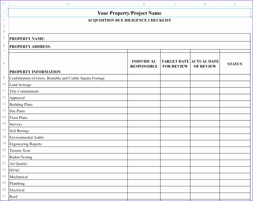 Excel Checklist Template Wdetf Beautiful Sample Due Diligence Checklist Warehouse Veteran 969764