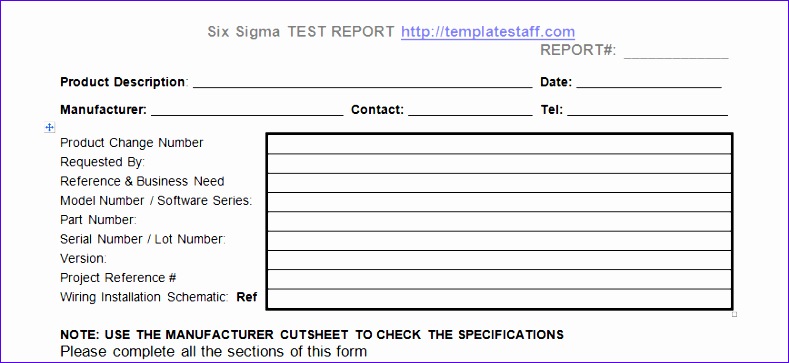 product test report template 789363