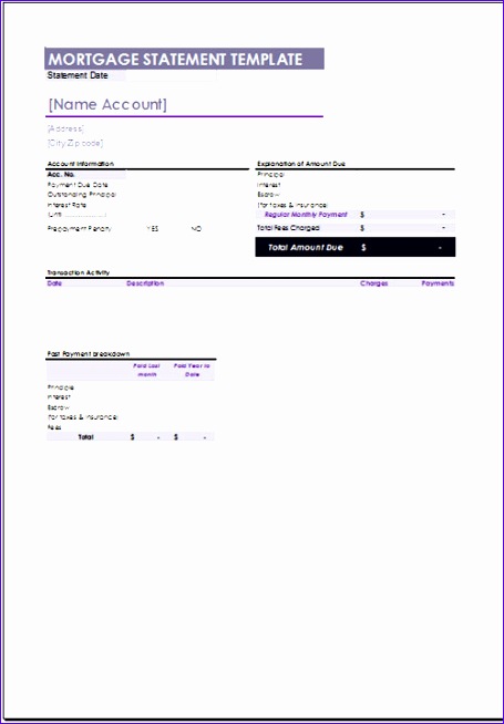 free mortgage statement template 455654