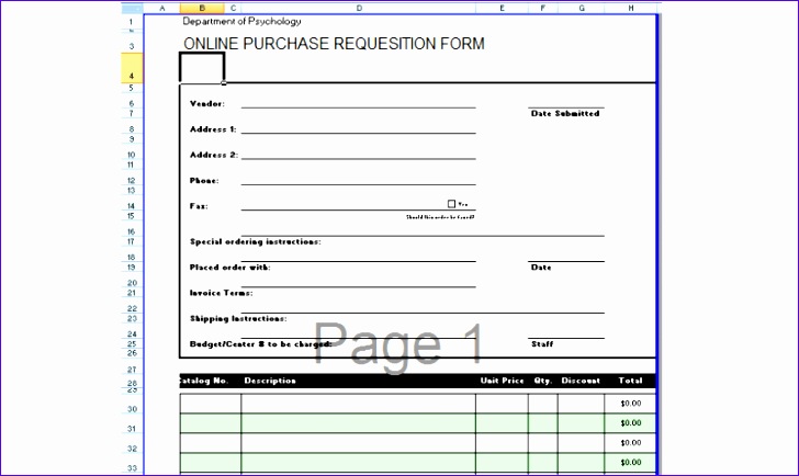 4 Requisition Form Templates Excel xlts 1b047 requisition form template