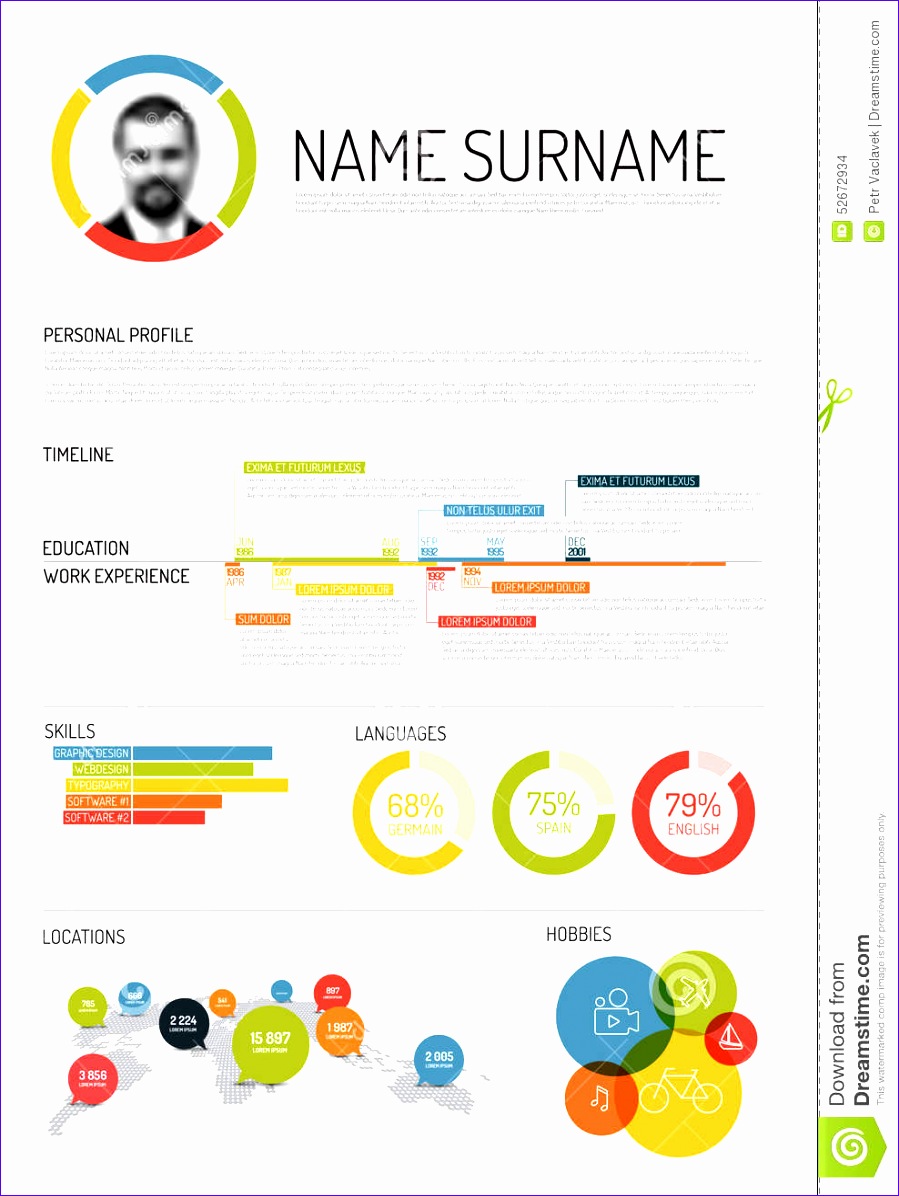 stock illustratie origineel cv hervat malplaatje image 8991196