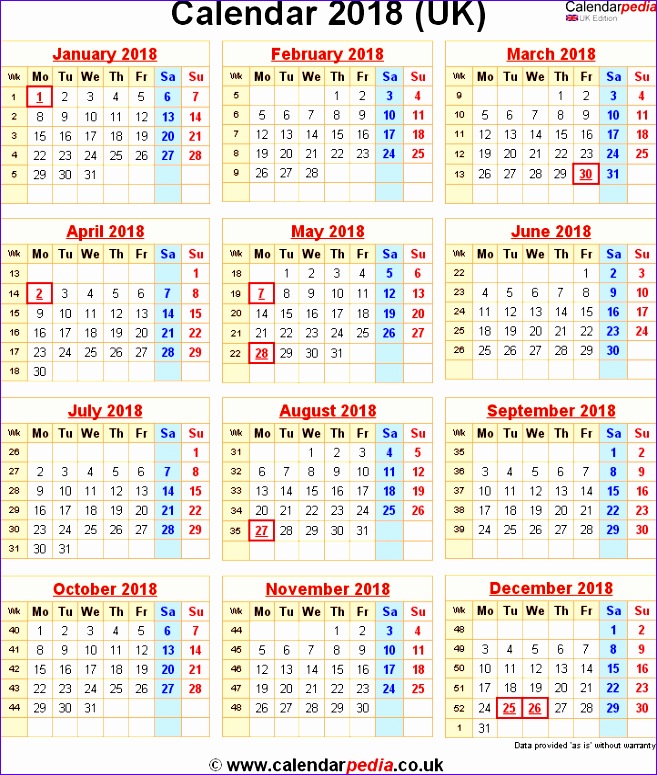 2018 calendar uk 852 657775