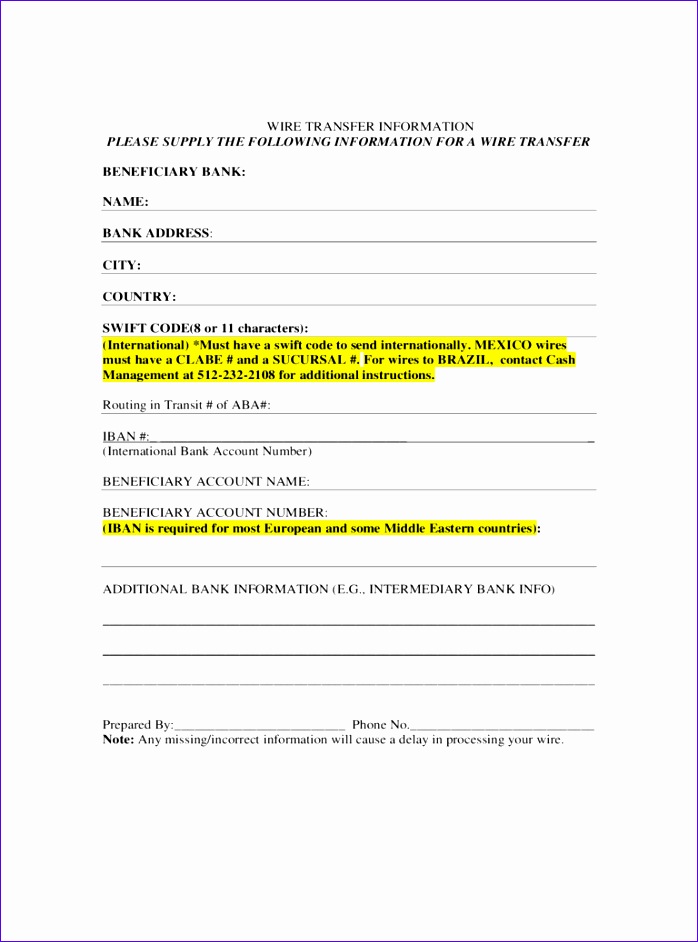 wire transfer form 698942