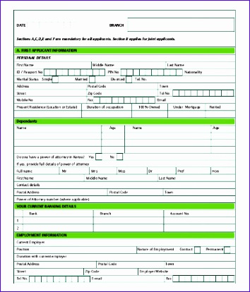mortgage application template 354414