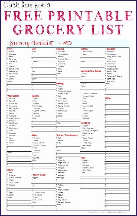 post printable grocery list template basic 458722