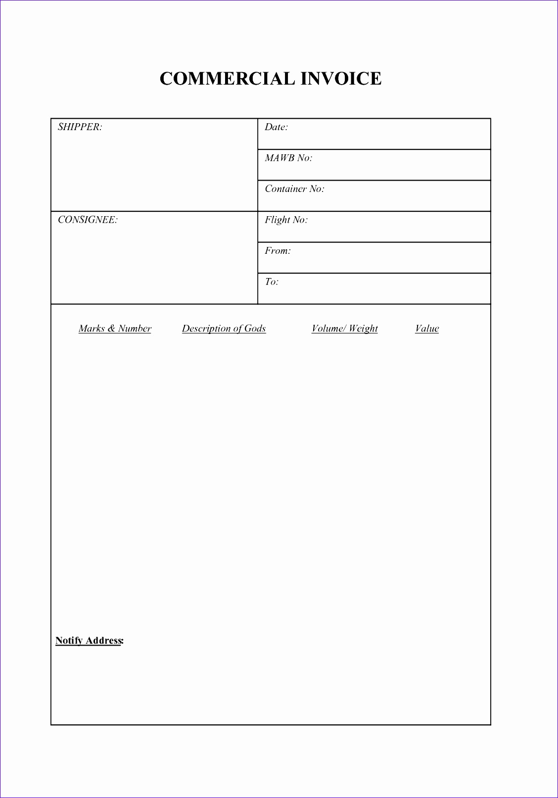 tnt mercial invoice template 411 11281613