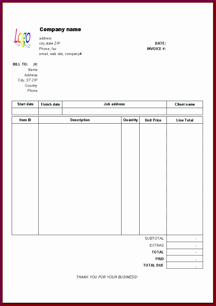 invoice template free excel 7381047