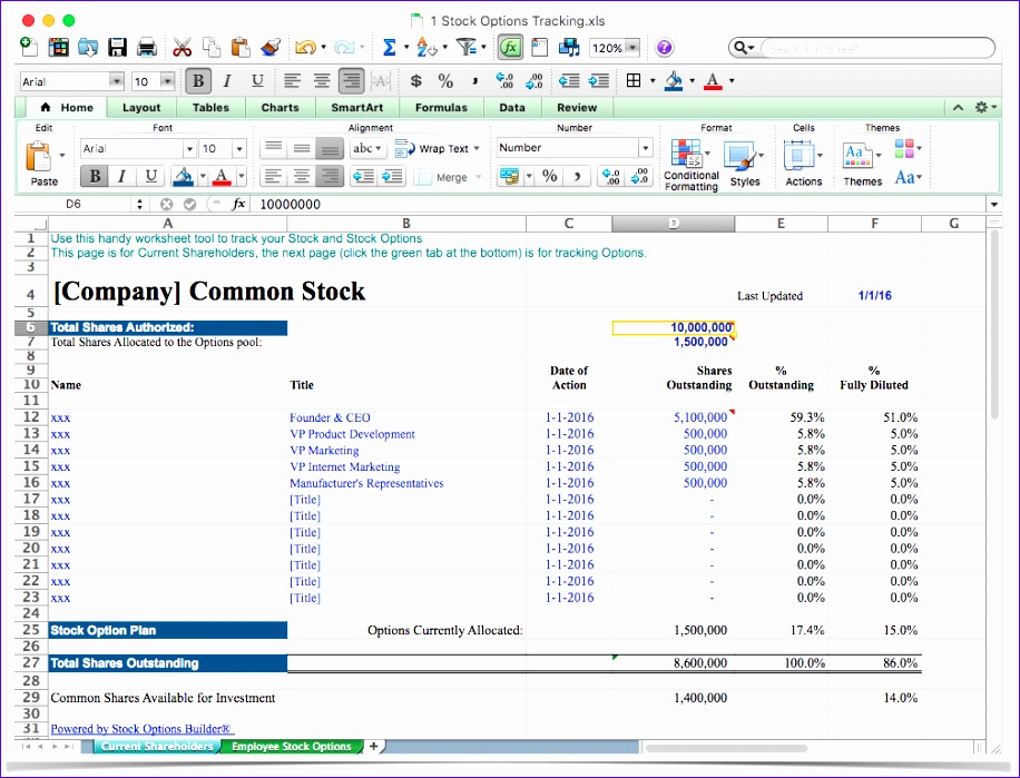 employee incentive stock option plan software template