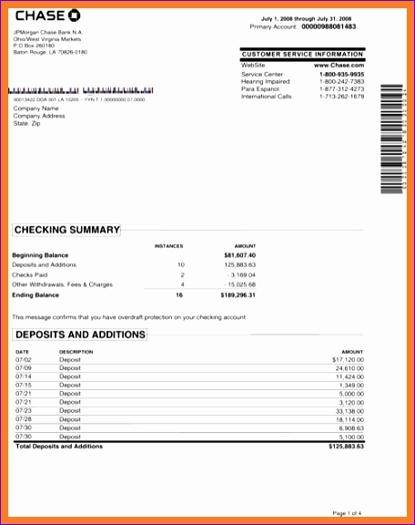 7 bank statement template word 456576