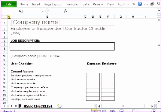 employee or independent contractor checklist for excel 527368