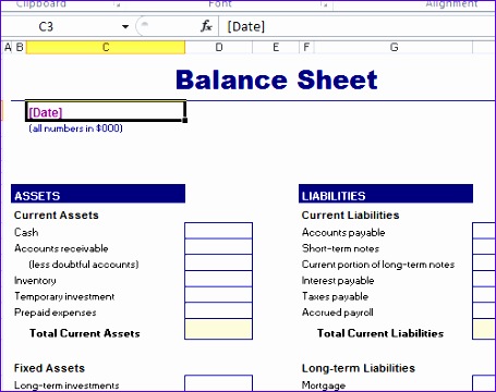 balance sheet format templates in excel 455360