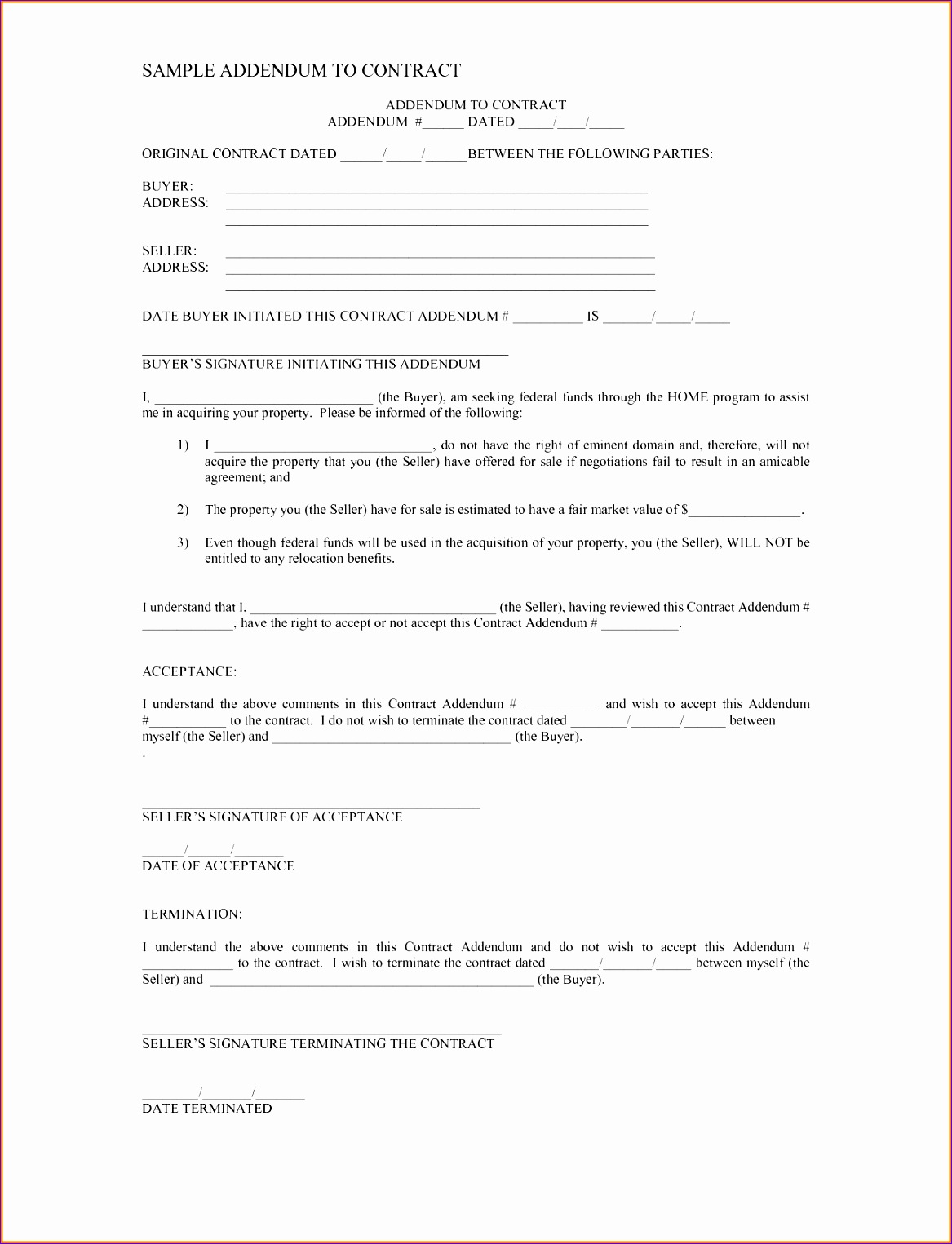 10 addendum to contract