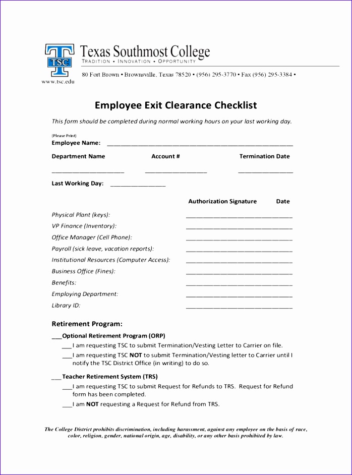 employee exit clearance checklist 698942
