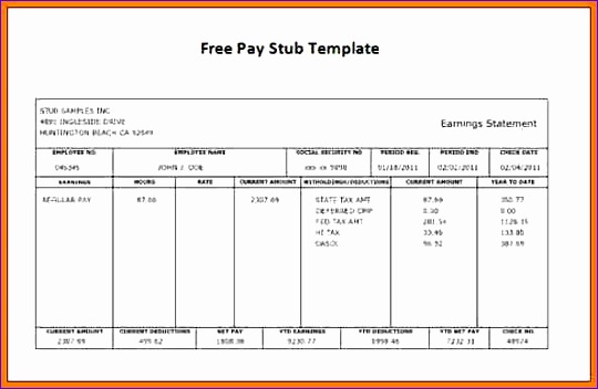 free printable paycheck stubs 540352