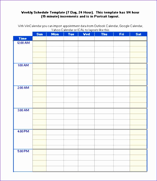 hourly schedule templates 637736