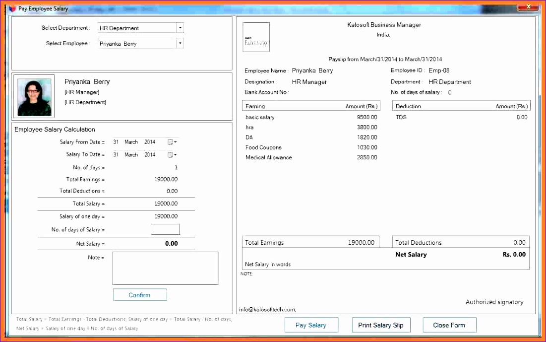 4 salary payment slip employees 1101689