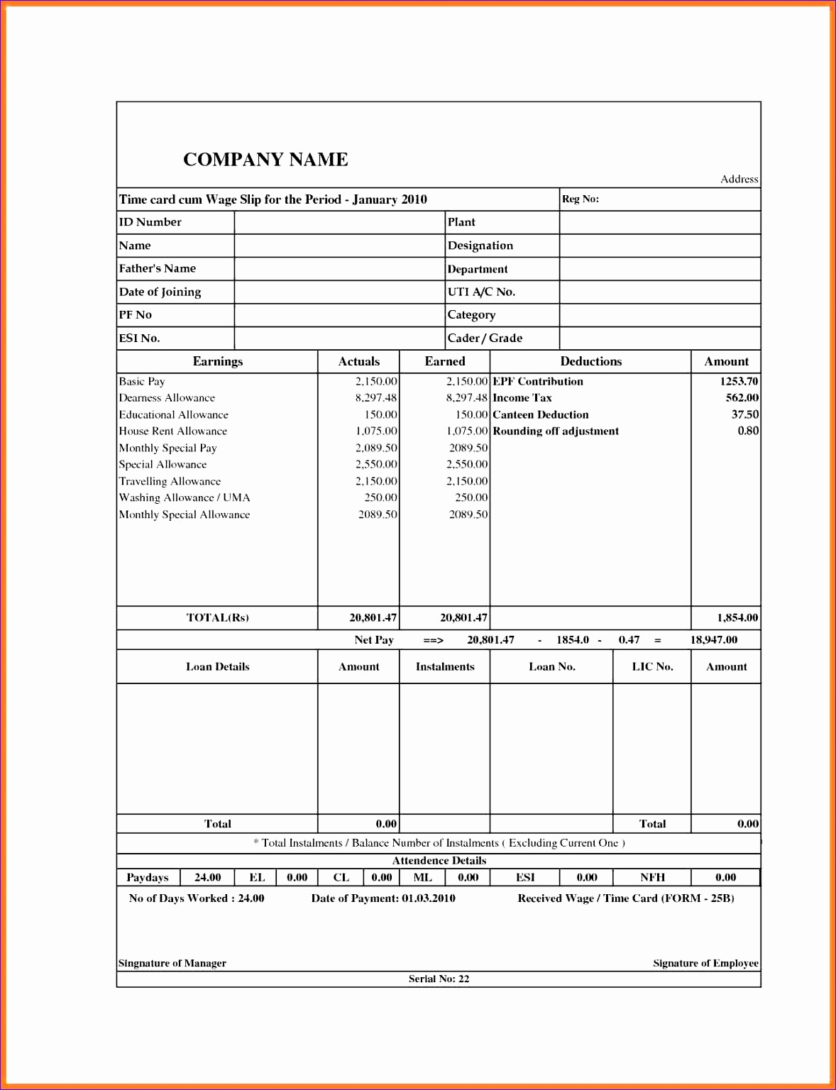 6 free online payslips template 11781536