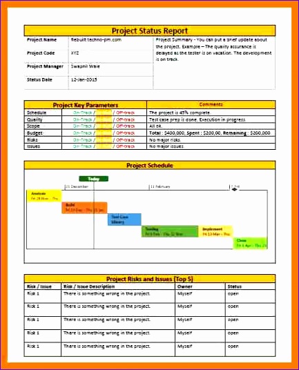 4 monthly project status report template excel 433536