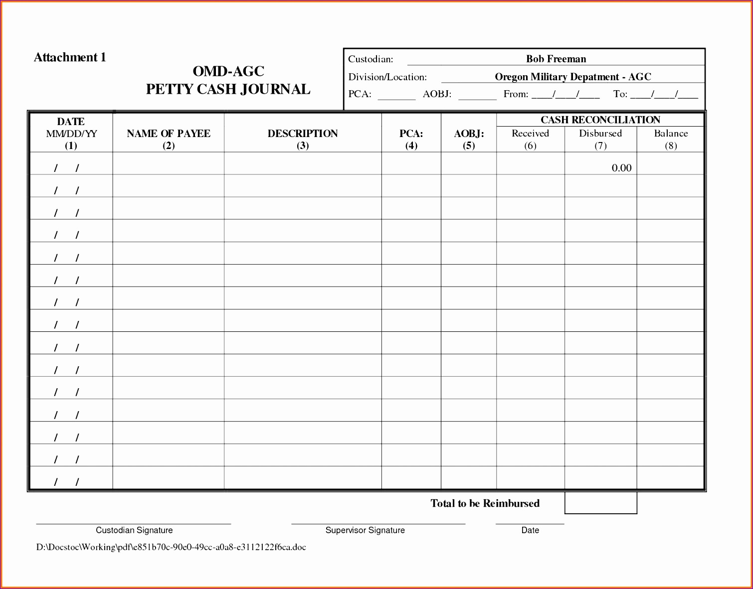 7 Excel Petty Cash Template Excel Templates
