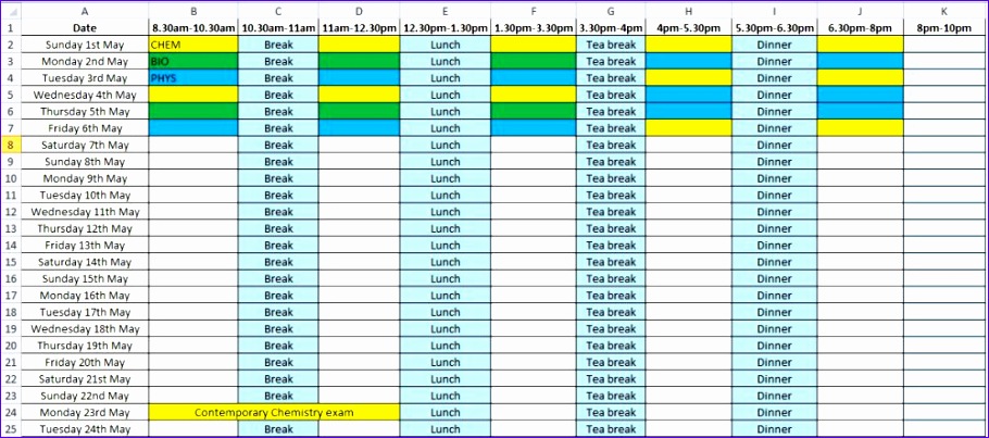 printable revision timetable 910403