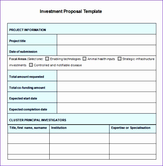 investment proposal template 532541
