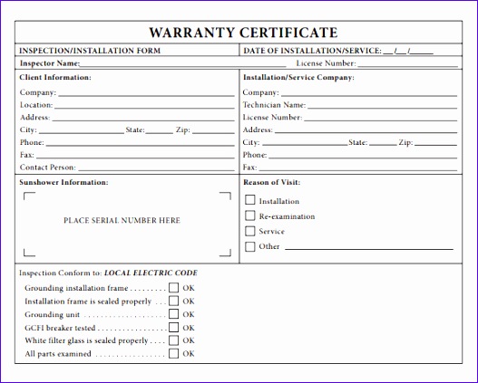warranty card templates 527423