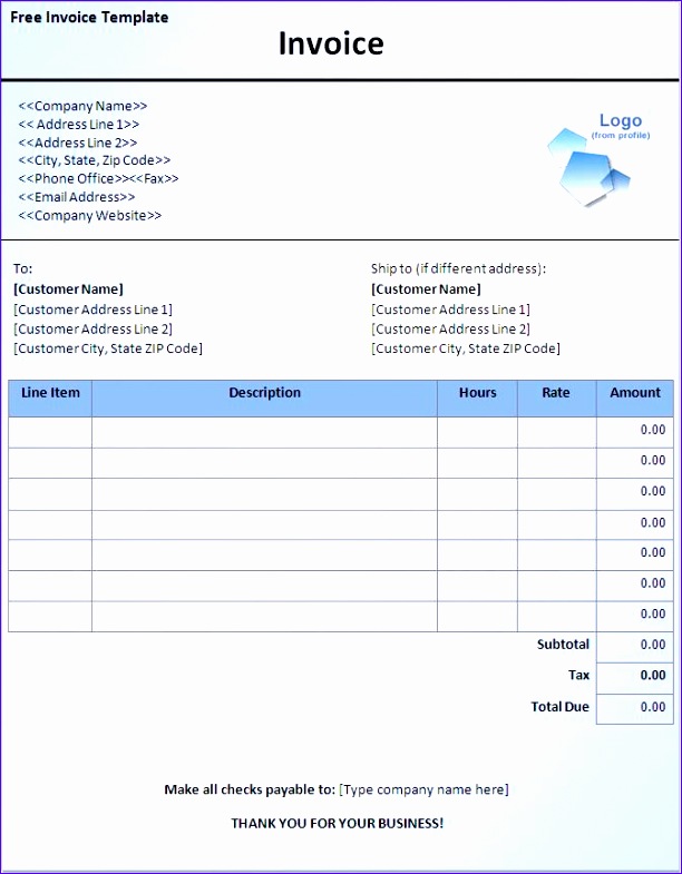 invoice template free