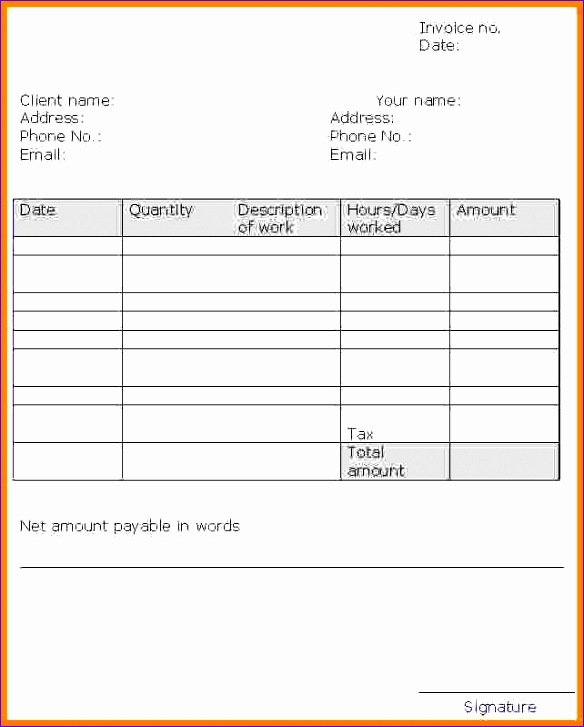 10 invoice template for self employed 584727