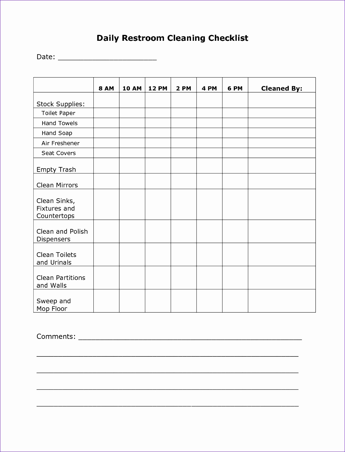 post business cleaning checklist template 11601518