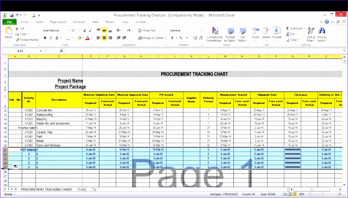 annual procurement plan template excel 1164662