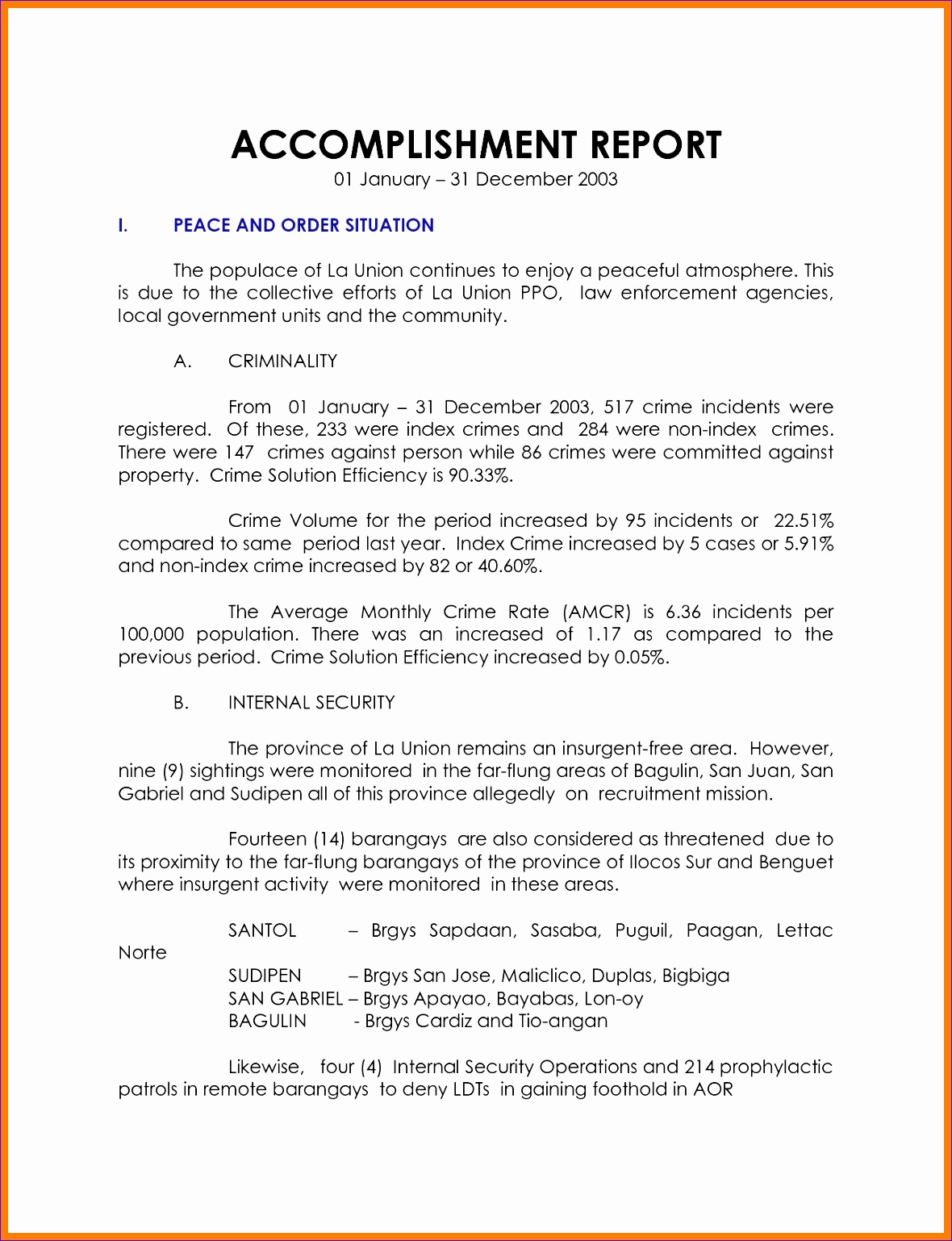 4 ac plishment report sample 11801538