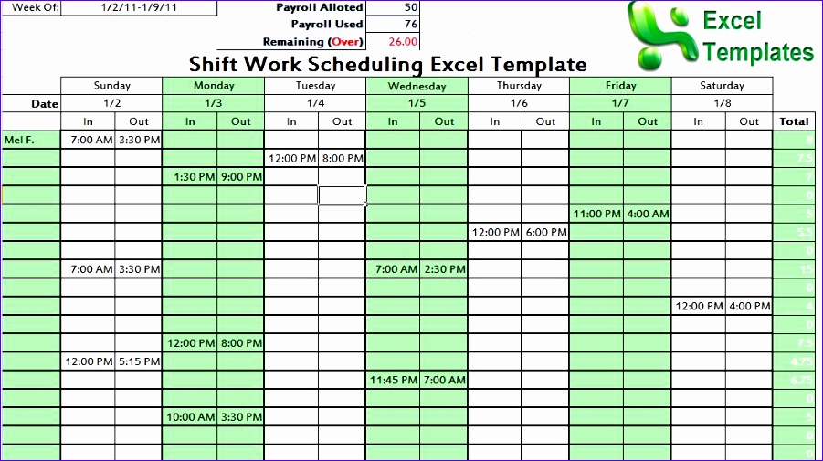 shift work scheduling excel template 901505