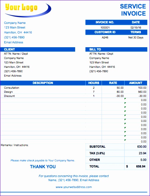 39 best templates of service billing invoice examples 505656